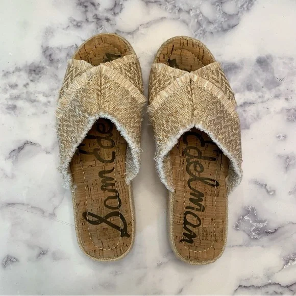 Sam Edelman Ashlynn sand weave crisscross platform sandals size 6.5 medium - Picture 4 of 13